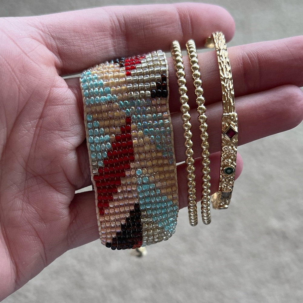 Victoria Emerson set of 3 multicolored bangles, EUC